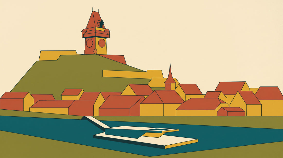 Illustration von Ausflugszielen in Graz und Umgebung – KI-generiertes Bild