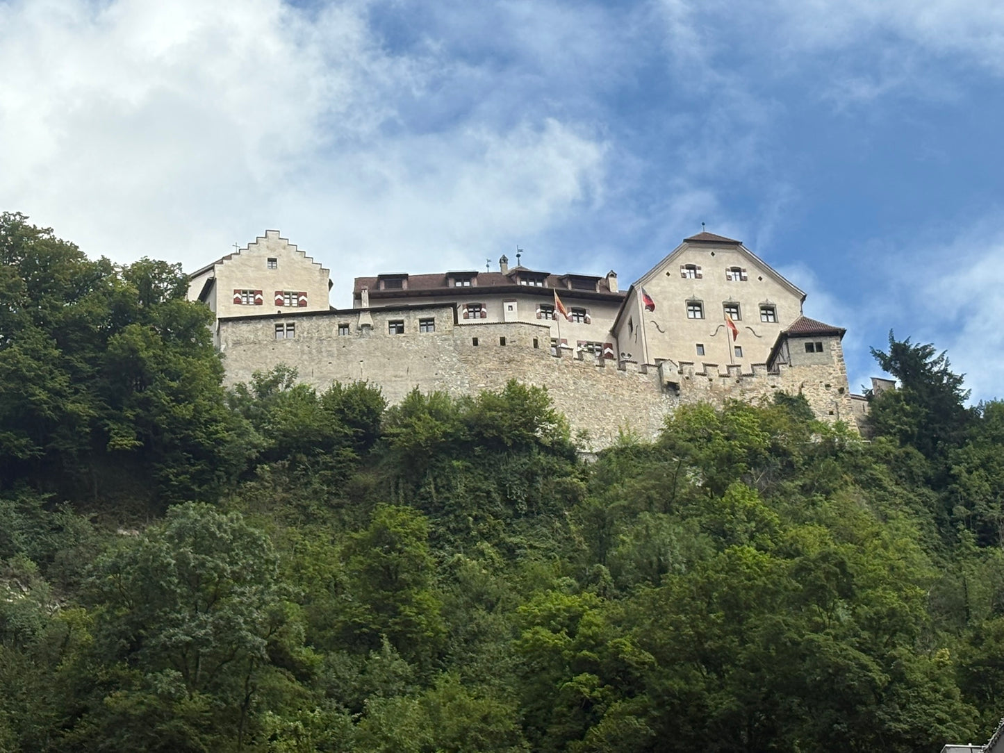 Vaduz Castle above the wooded slopes over Liechtenstein's capital