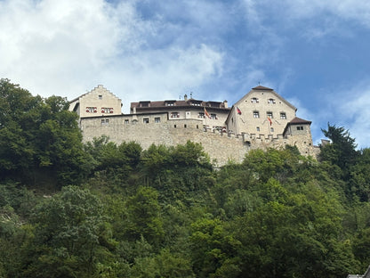 Vaduz Castle above the wooded slopes over Liechtenstein's capital