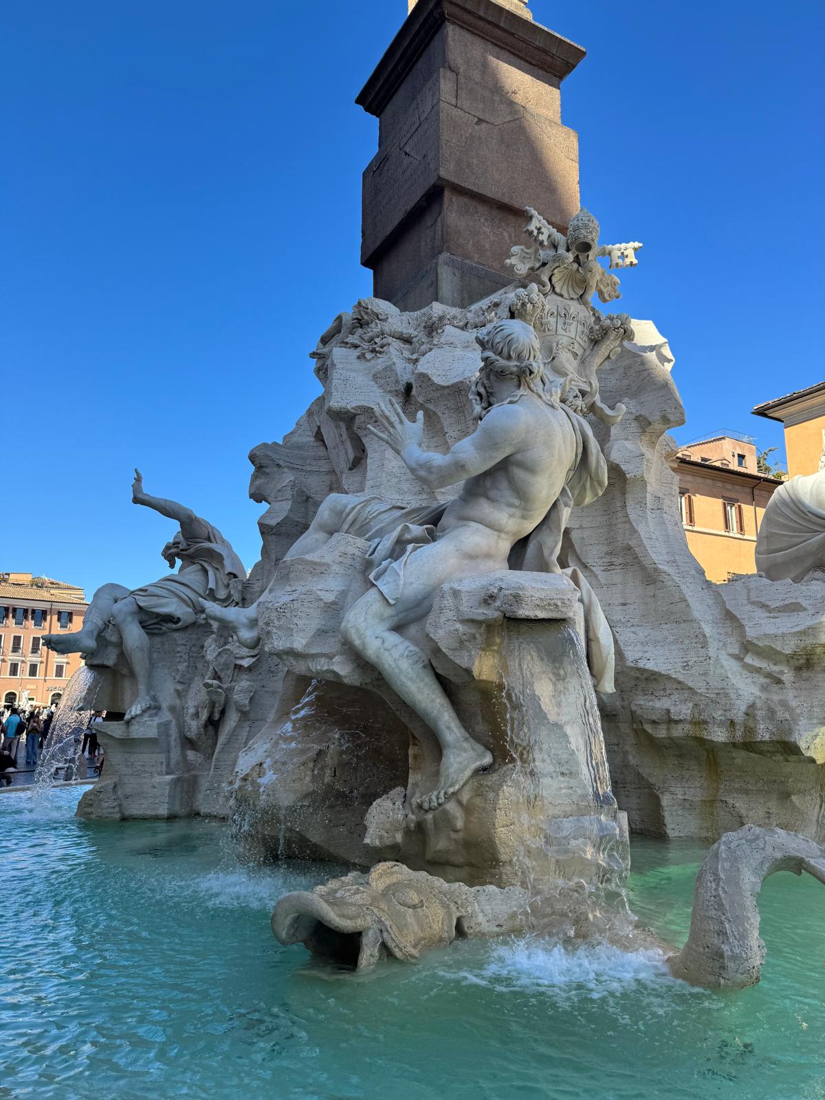 La Fontana dei Quattro Fiumi del Bernini in Piazza Navona a Roma